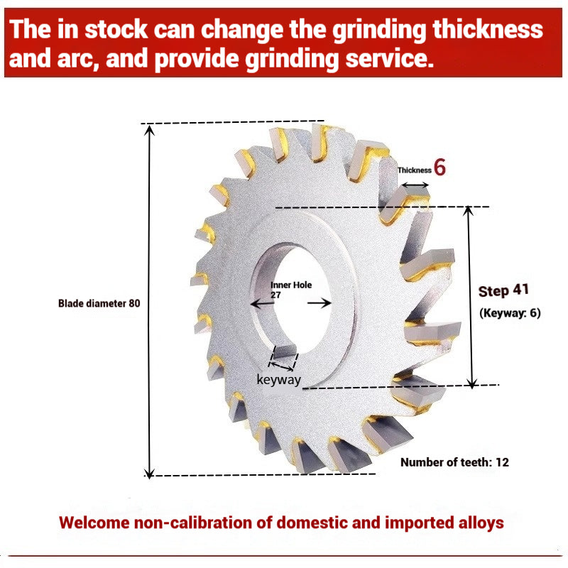 1056-Alloy three-face milling cutter can be customized tungsten steel 63 80 100 125 YW2 steel parts milling slot welding disk cutter Shandong Denso Pricision Tools Co.,Ltd.